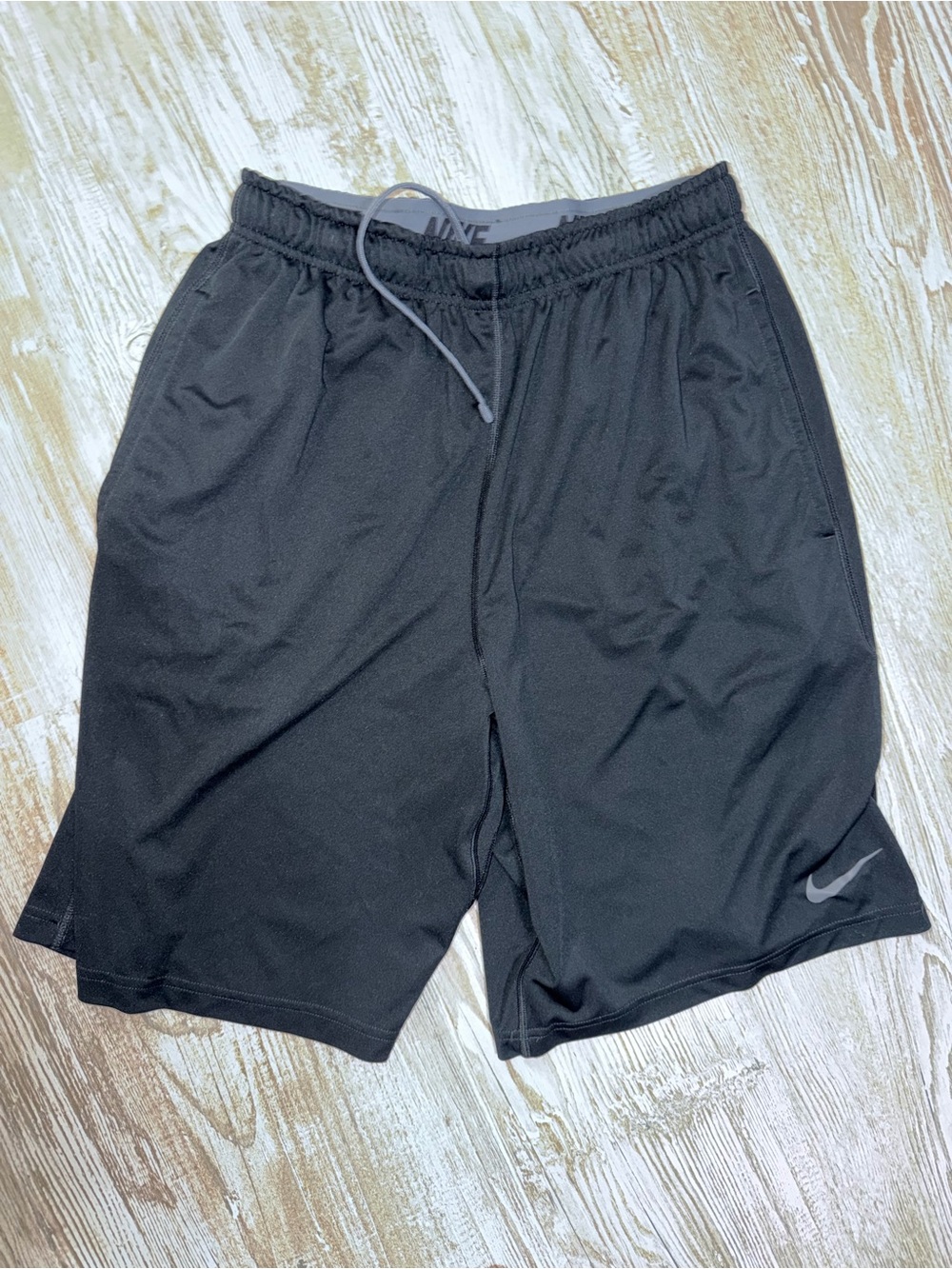 Nike Black Athletic Training Shorts with Reflective Swoosh
